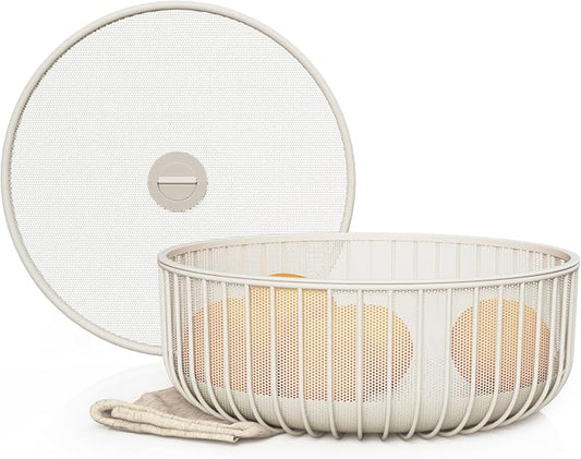 Metal Fruit Bowl with Mesh Lid and Basket by Libken