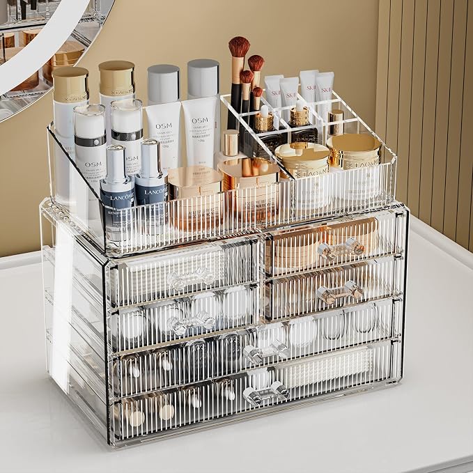 ZHIAI Stackable Storage Drawers, Acrylic Bathroom Counter Organizer Clear - Image 2