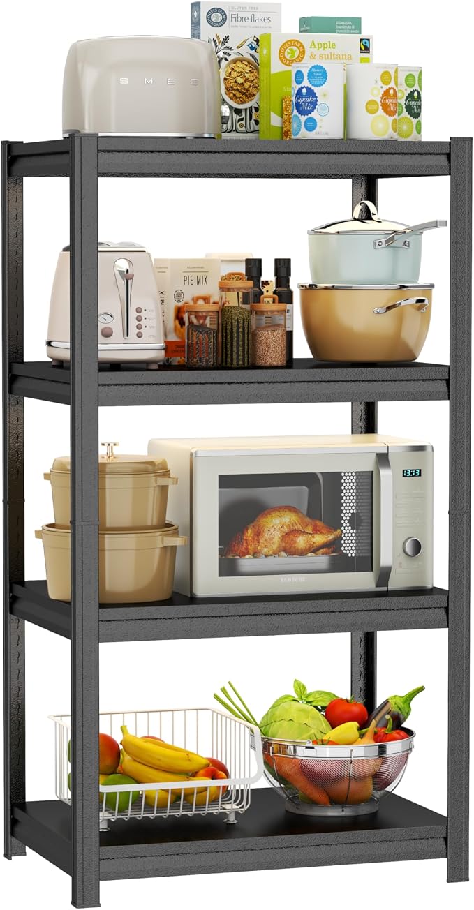 Storage Shelves, Garage Metal Shelving Unit, Adjustable, Double-Layer Column by Beaunatixx