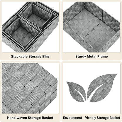 Woven Storage Baskets, Storage Bins, Cube Basket Container Baskets Storage - Image 4