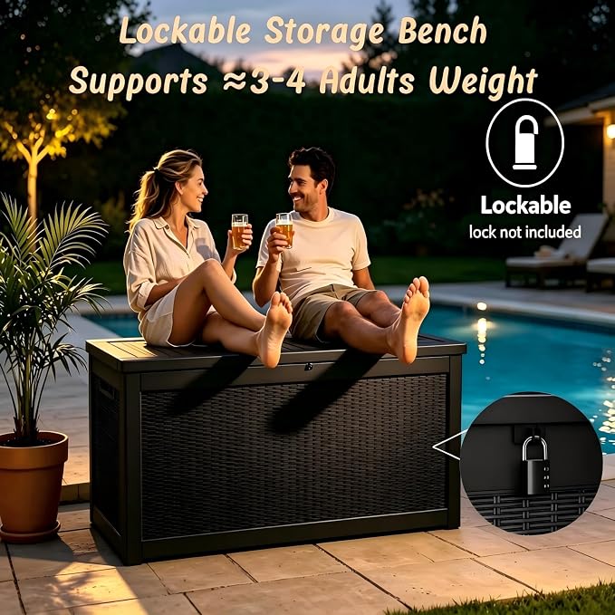 320 Gallon Professional Waterproof Pool Storage Bin, Lockable Outdoor Storage - Image 2