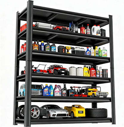 Storage Shelves, Garage Metal Shelving Unit, Adjustable, Double-Layer Column by Beaunatixx