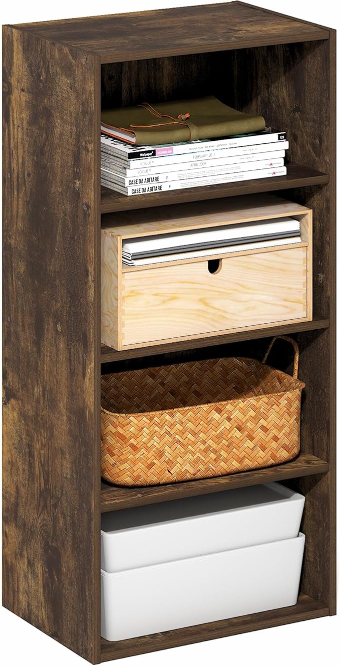Furinno Basic Book Shelf, 4-Tier Bookcase by Furinno-FitsYourSpaceFitsYourBudget