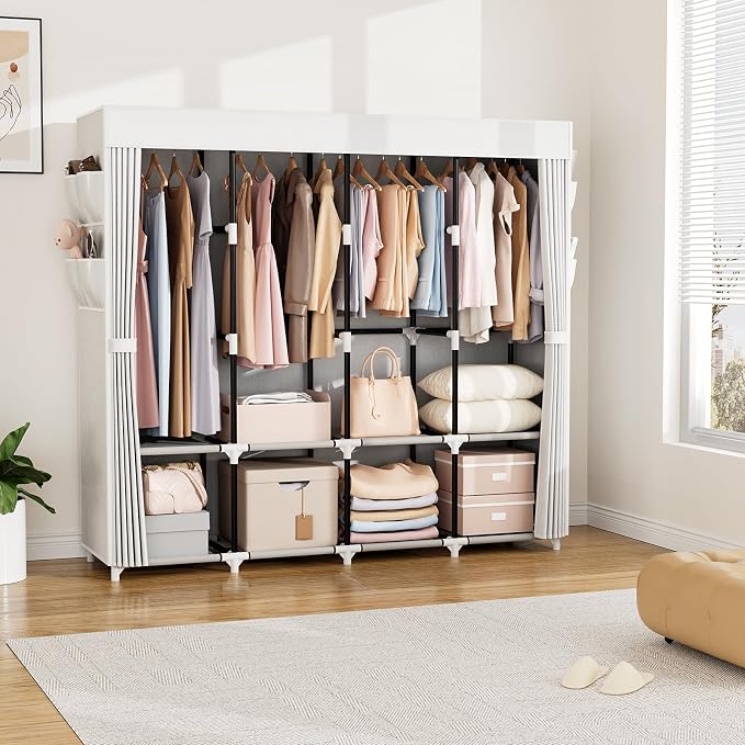 VTRIN Portable Closet for Hanging Clothes 67 Inch Wide Large Capacity Portable - Image 8