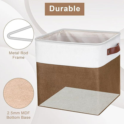 Collapsible Fabric Storage Cubes 11x11 Cube Storage Bins, 4 Pack Closet Baskets - Image 5