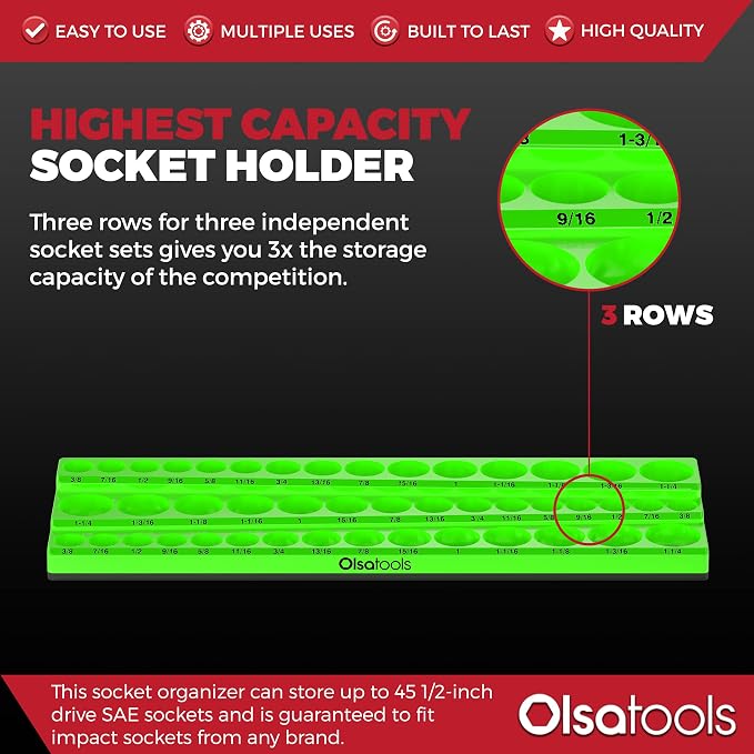 Olsa Tools Magnetic Socket Organizer - Image 2