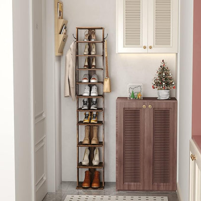 HOMEFORT 10-Tier Vertical Shoe Rack, Corner Shoe Tower, Slim Shoe Organizer - Image 7