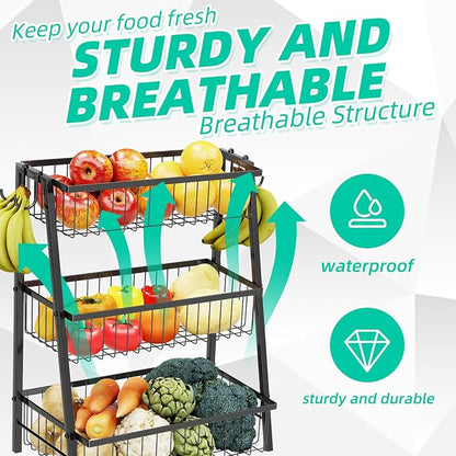 Simple Trending 3-Tier Trapezoidal Fruit Basket - Image 3