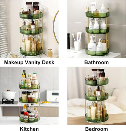360 Rotating Makeup Organizer for Vanity, Bathroom Countertop Spinning Perfume - Image 6