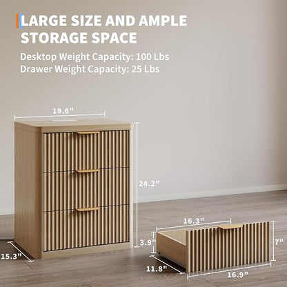GarveeHome Fluted Nightstand - Image 2