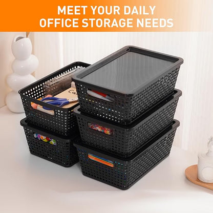 Plastic Storage Baskets With Lid, Storage Bins - Image 5