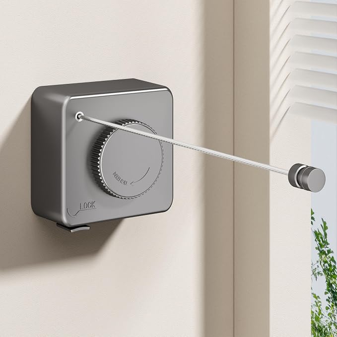 Retractable Clothesline Indoor Outdoor, Clothes Line Retracting Indoor by Unknown