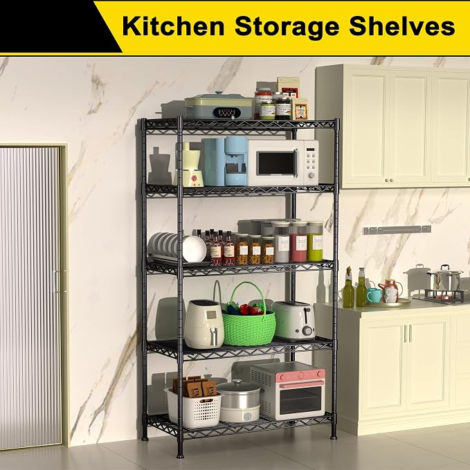 GIOTORENT 5-Wire Garage Shelving Storage Shelves, Kitchen Storage Adjustable - Image 2