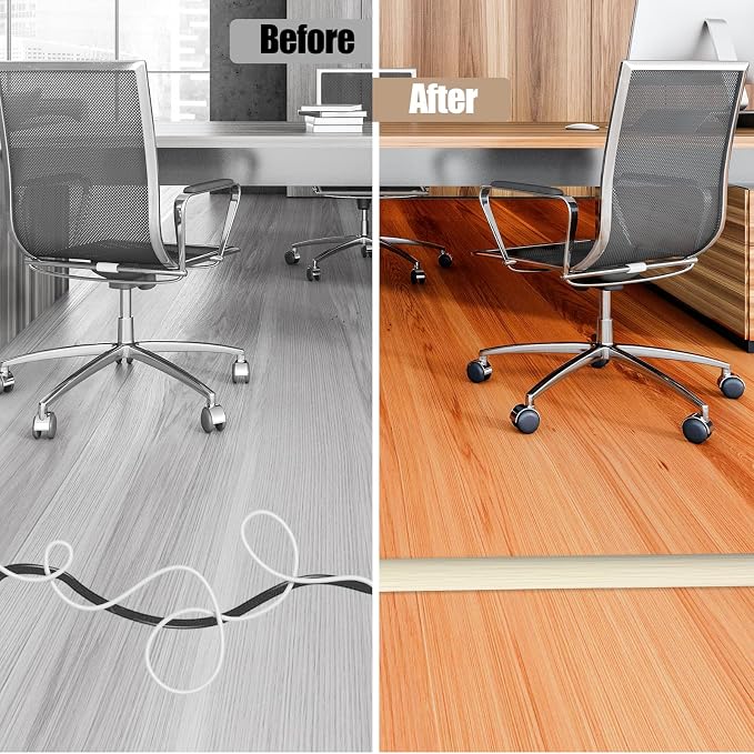 Floor Cord Cover Self Adhesive Cord Hider, 3.3FT Cable Management, Extension - Image 5