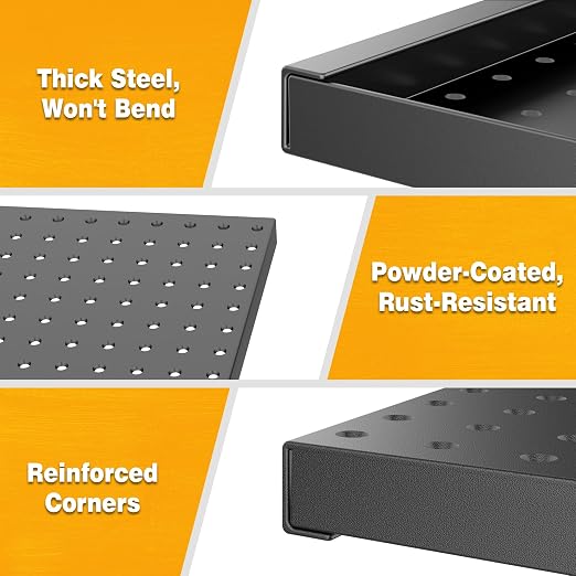 Pegboard Smith Metal Pegboard Panels 12" x 24", 4 Pack Black Wall Mounted Tool - Image 5
