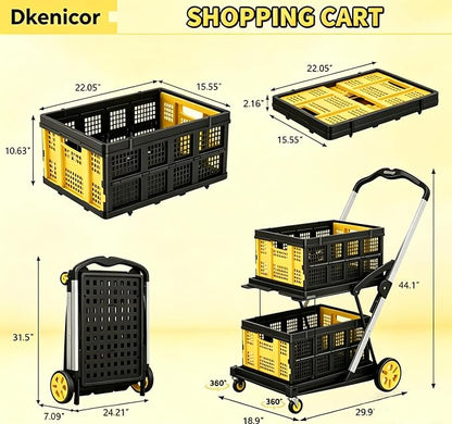 Collapsible Shopping Cart, 8-in-1 200LBS Multi Functional Utility Cart - Image 7