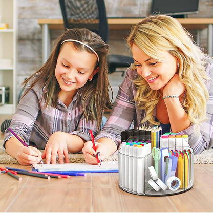 Absonic Acrylic Pen Holder Pencil Organizer, 360-Degree Rotating Pencil Holder - Image 7