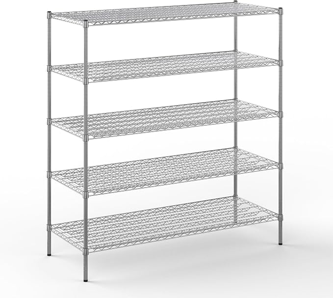 24" Deep x 60" Wide x 64" Height Wire Shelving Kit | 5-Tier | NSF Commercial by Regal+Altair