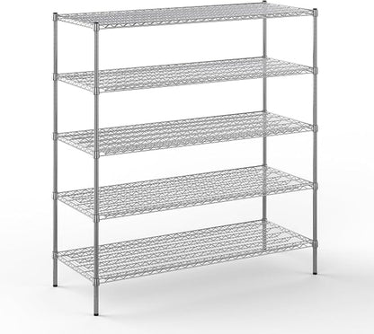 24" Deep x 60" Wide x 64" Height Wire Shelving Kit | 5-Tier | NSF Commercial by Regal+Altair