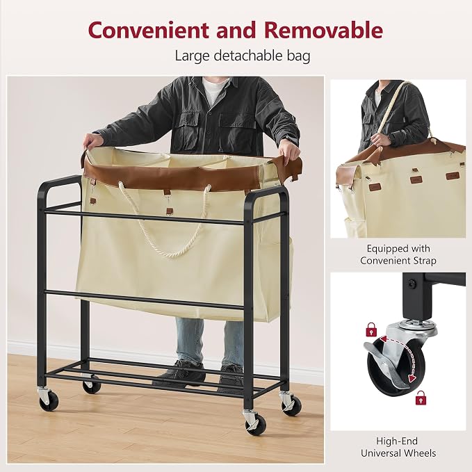 Tajsoon 148L Large Laundry Sorter 3 Section, Laundry Hamper - Image 6