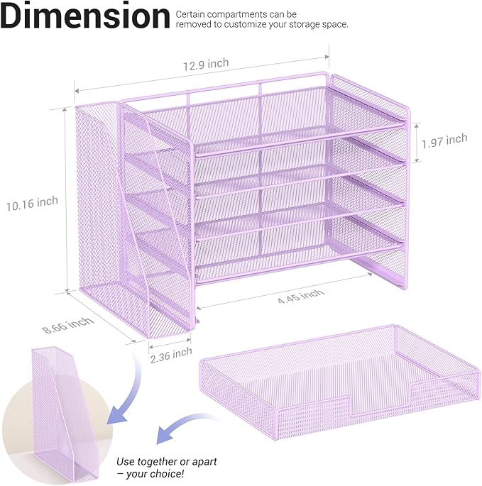 OPNICE Desk Organizer, 5-Tier Desktop File Organizer - Image 3