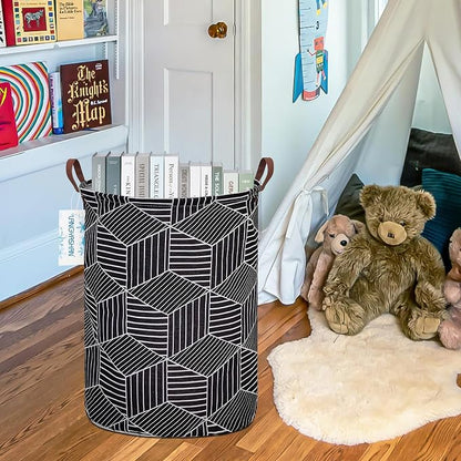 LANGYASHAN Laundry Basket Canvas Fabric Collapsible Organizer Basket - Image 6