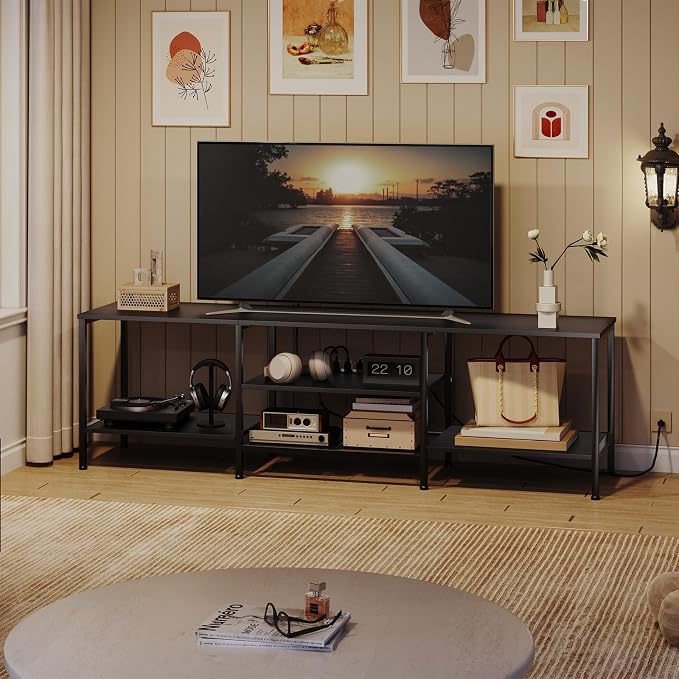 HOOBRO TV Stand with Power Outlets to 75 Inches, TV Console Table with Open - Image 8