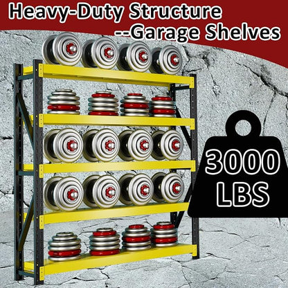 3000LBS Heavy-Duty Garage Shelving, 4-Tier Adjustable Garage Shelving Units - Image 5