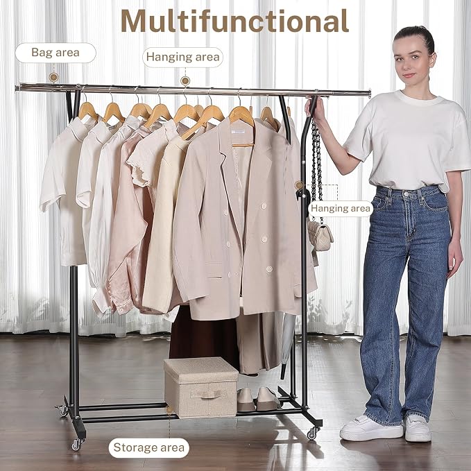 VICERII Clothing Rack, Heavy Duty Clothes Racks - Image 7