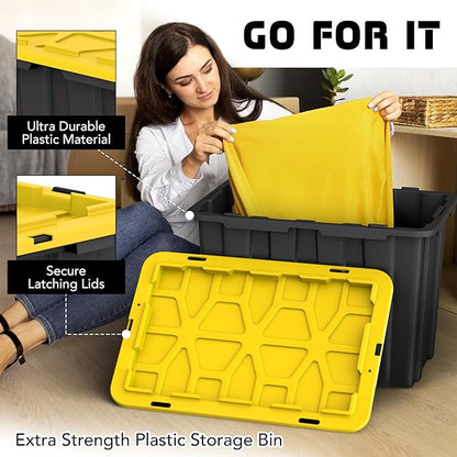 Lifetime Home 4 PACK of X-Large 23 Gallon Plastic Storage Bin Tote Organizing - Image 3