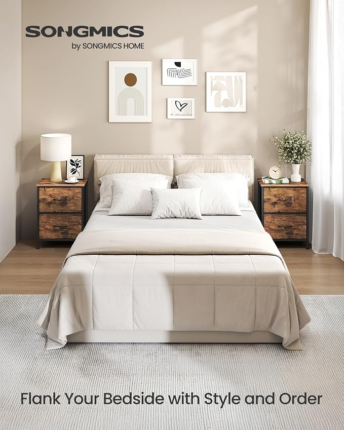 SONGMICS Dresser for Bedroom, Chest of Drawers, Nightstand, 2 Non-Woven Fabric - Image 3