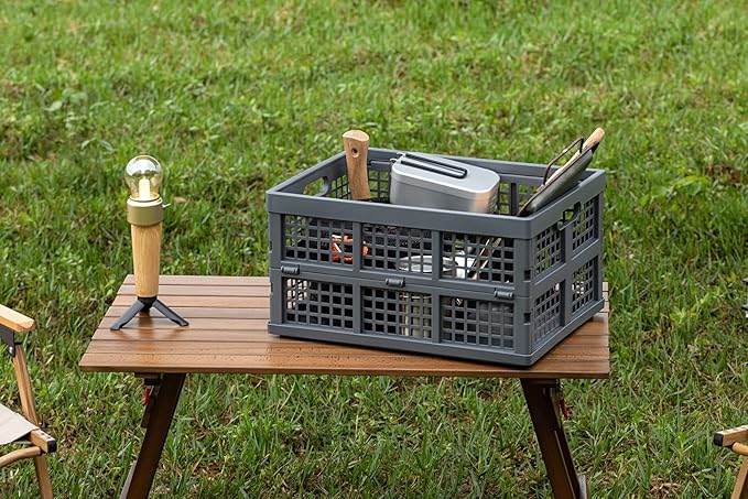 Eslite 34L Large Plastic Folding Storage Crates, Collapsible Crates - Image 5