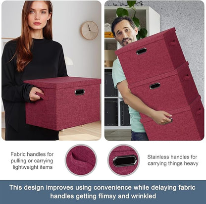 Large 17" 36 Quart Collapsible Stackable Storage Bins - Image 5