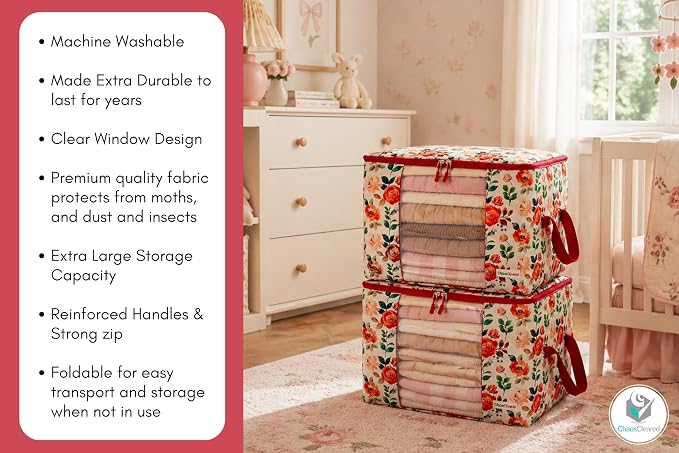 Chaos Cleared Canvas Storage Bags Designer Organizer 2 Pack – Seasonal Storage - Image 6