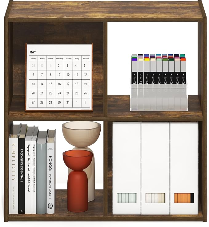 Furinno PELLI Book Shelf, 4-Cube Bookshelf - Image 5