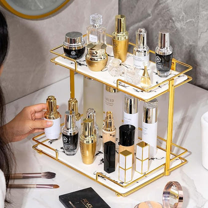 2 Tier Bathroom Cabinet Countertop Organizer Perfume Lipstick Makeup Organizer - Image 6