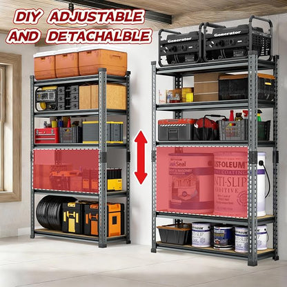 Storage Shelves, 2450LBS Heavy Duty Shelves - Image 5