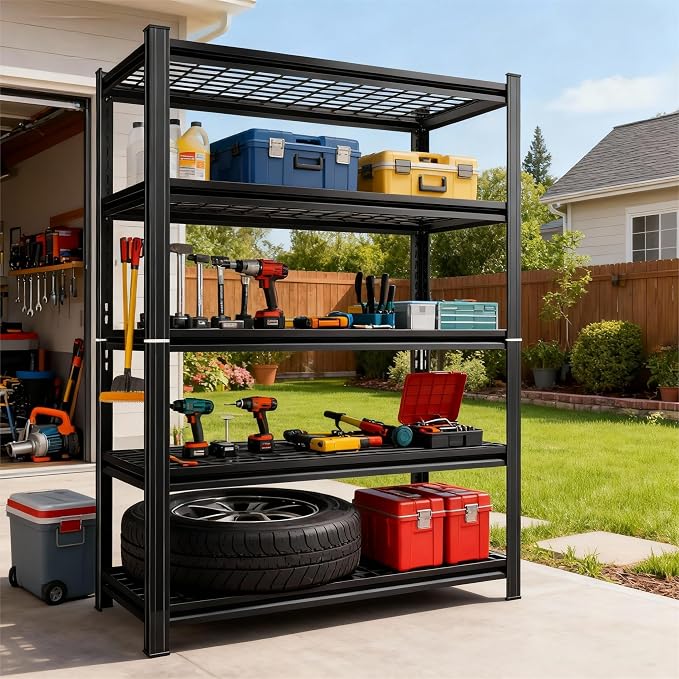 47''W Wire Garage Metal Shelving, 3000 Lbs Heavy-Duty Garage Storage Shelves - Image 2