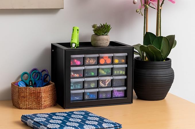 IRIS USA 16-Drawer Small Drawer Organizer, Garage Desk Storage, Stackable - Image 5