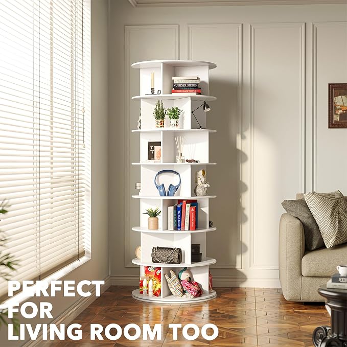 SpaceAid Cross Style 7-Tier Rotating Shoe Organizer, Spinning Shoe Rack Tower - Image 6