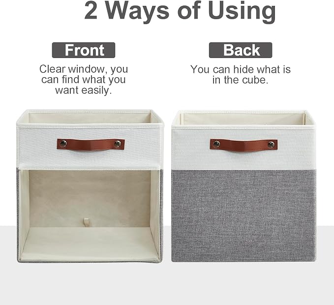 Bagnizer Storage Cubes, 4 Pack Linen Foldable Storage Bins - Image 3