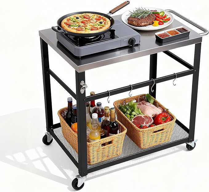 Endark Multi-Functional Stainless Steel Food Prep Cart – A Rolling Kitchen and by ENDARK