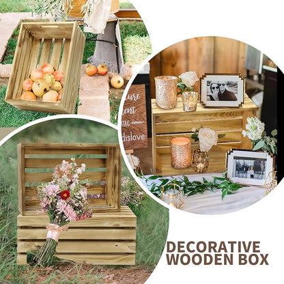 5 Pcs Wooden Crates for Display, Nesting Wood Crate for Storage, 5 Size | - Image 6