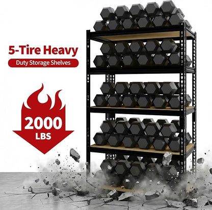 Heavy Duty Garage Storage Shelves 2 Pack, 2000 Lbs Capacity, 5-Tier Adjustable - Image 4