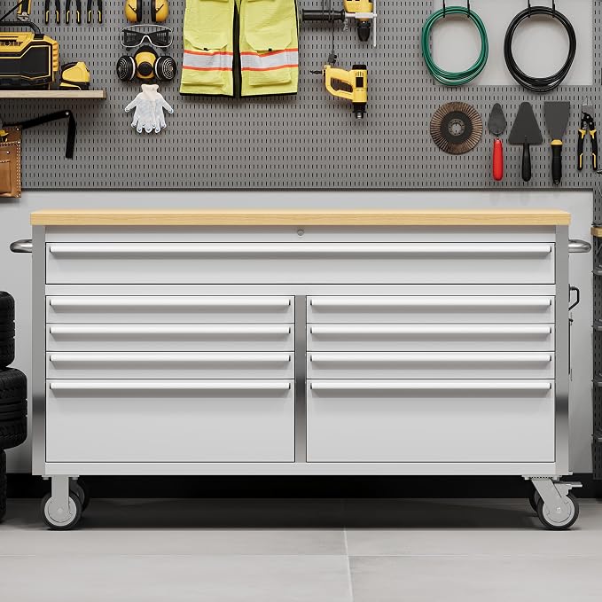 61 Inch Rolling Tool Chest, Garage Workbench by Unknown