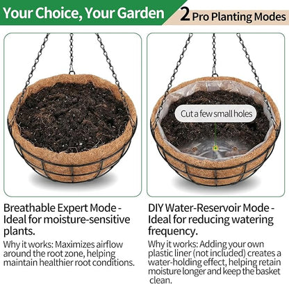 16 Inch Hanging Planters for Outdoor Plants, 2 Pack Large Hanging Baskets | - Image 5