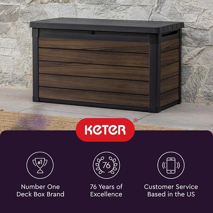 Keter Signature Collection 100 Gallon Resin Deck Box Organization and Storage - Image 10