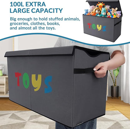 YOLOXO Toy Box Chest, Collapsible Sturdy Storage Bins - Image 2