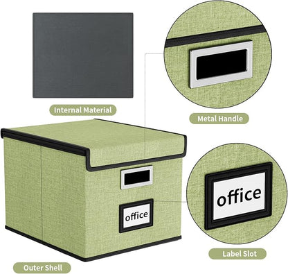 File Organizer Box with Lids, Collapsible File Folder Organizer | File Box with - Image 4