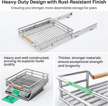 Pull out Cabinet Organizer, Heavy Duty Smooth Sliding Under Cabinet Shelves - Image 6